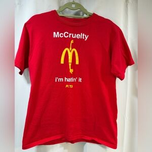 Vintage PETA McCruelty Vegan lovers 100% cotton t-shirt unisex medium